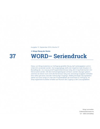 UdW 1637 Word Seriendruck