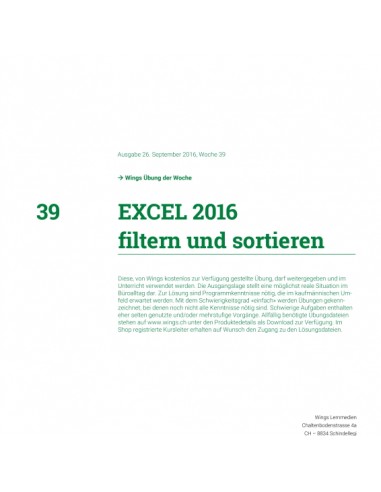 UdW 1639 Excel filtern und sortieren