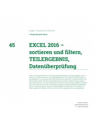 UdW 1645 Excel Teilergebnis