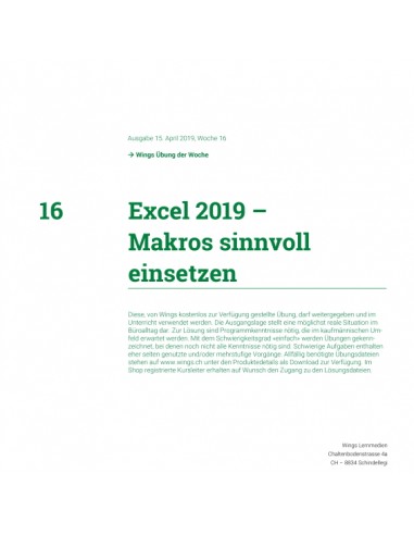 UdW 1916 Excel Makros sinnvoll einsetzen