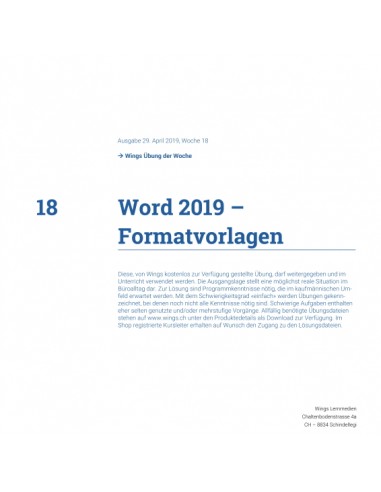 UdW 1918 Word Formatvorlegen