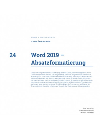 UdW 1924 Word Absatzformatierung