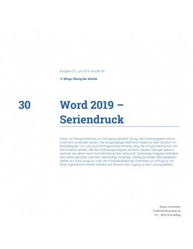 UdW 1930 Word Seriendruck
