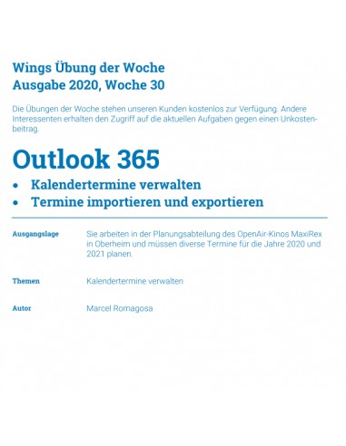 UdW 2030 Outlook Termine verwalten
