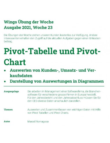 UdW 2123 Pivot-Tabelle und Pivot-Chart UdW 2123 Pivot-Tabelle und Pivot-Chart