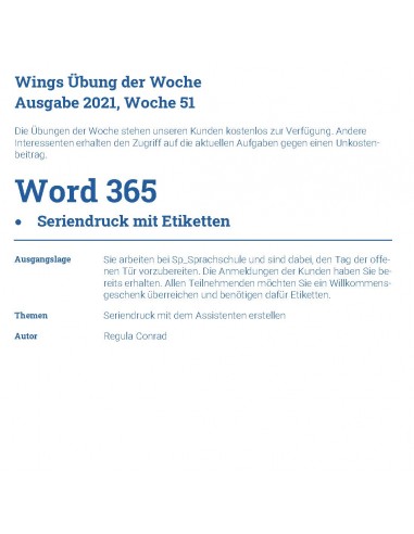 UdW 2151 Seriendruck mit Etiketten