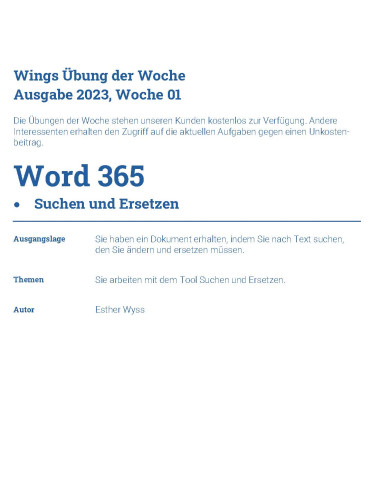 UdW 2301 Word 365 - Suchen und Ersetzen