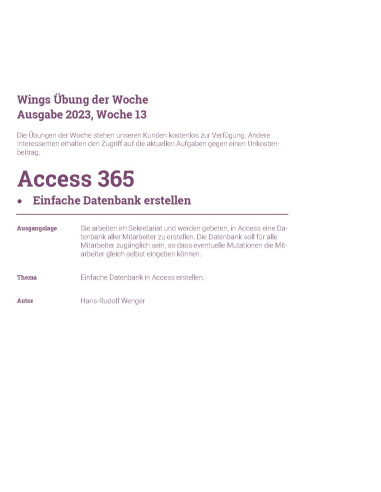 UdW  2313 Access 365 - Einfache...