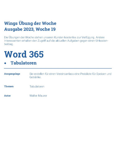 UdW 2319 Word 365 - Tabulatoren