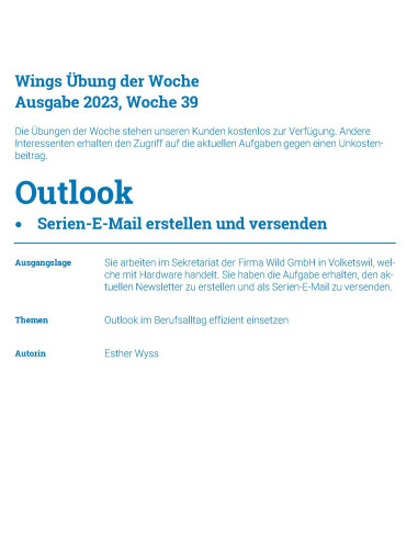 UdW 2339 - Outlook - Serien E-Mail...