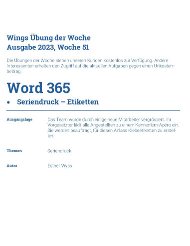 UdW 2351 - Seriendruck Etiketten