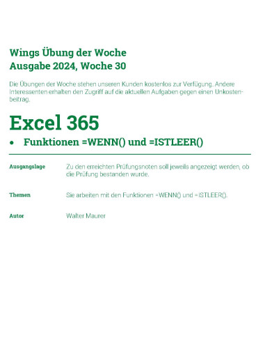 UdW 2430 Excel 365 - Funktionen