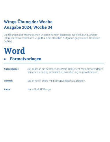 UdW 2434 Word - Formatvorlagen