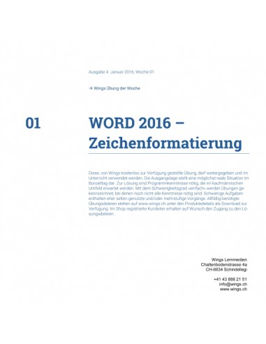 UdW 1601 Word Zeichenformatierung