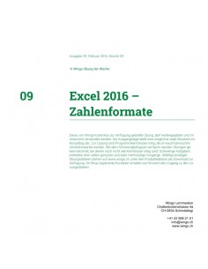 UdW 1609 Excel Zahlenformate