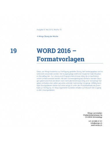 UdW 1619 Word Formatvorlagen UdW 1619 Word Formatvorlagen