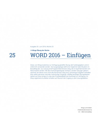 UdW 1625 Word Einfügen