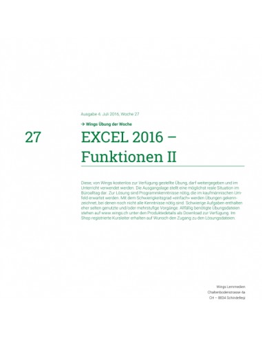UdW 1627 Excel Wenn(), SVERWEIS() etc
